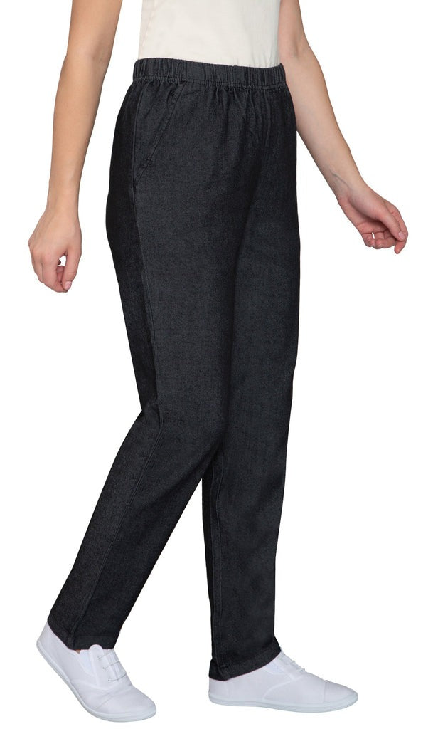 Women's Lightweight Pull-On Denim Jeans with Elastic Waist