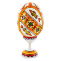 Fish Ukrainian Wooden Easter Egg Pysanka on a Stand 3.75 Inches