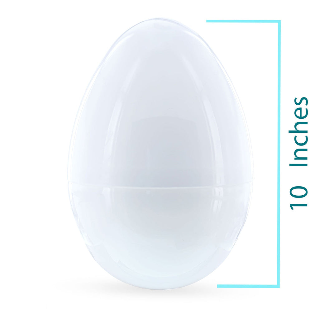 Set of 2 White Giant Fillable Plastic Easter Eggs Jumbo Large Size 10 Inches