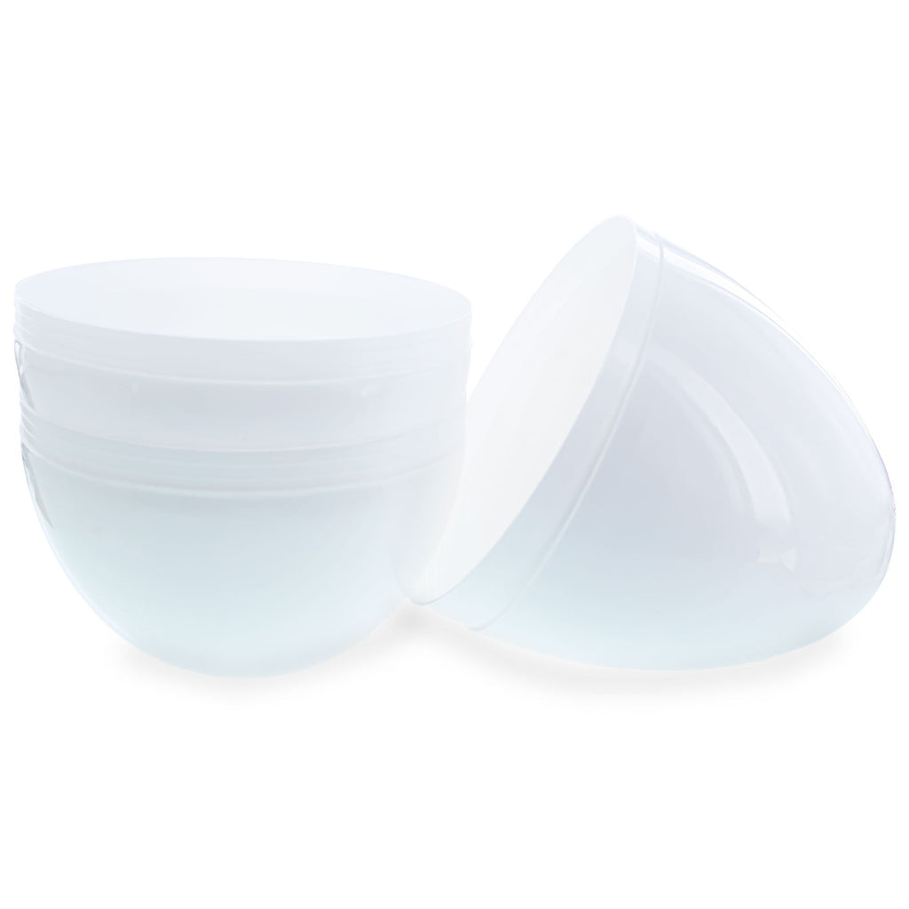 Set of 2 White Giant Fillable Plastic Easter Eggs Jumbo Large Size 10 Inches